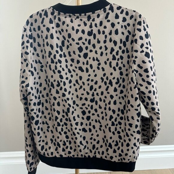 AMPERSAND AVE Leopard Print Bomber Jacket Size Medium - Picture 6 of 7